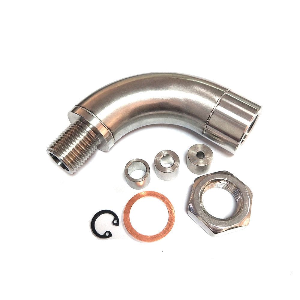 J Style M18X1.5 O2 Oxygen Sensor Angled Extender Spacer Kit For OBD2 Vihicle