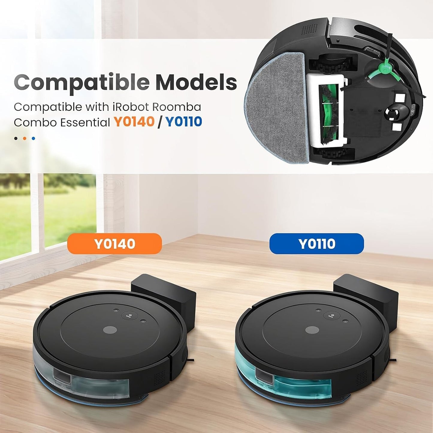 Replacement Parts Compatible for iRobot Roomba Combo Essential Y0140, Y0110