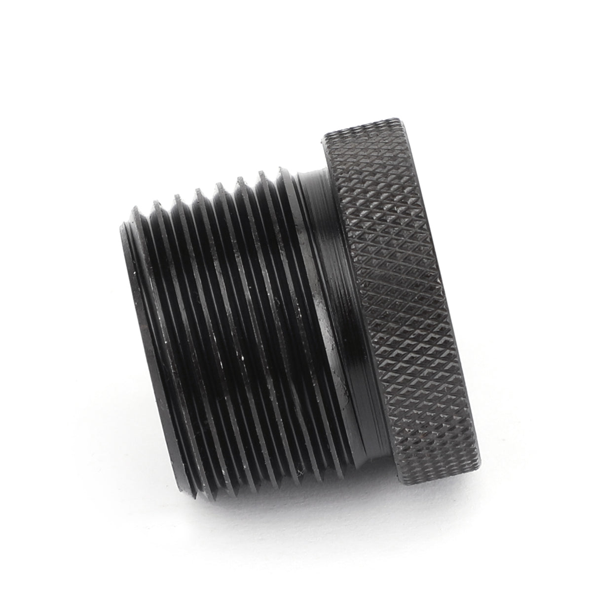 Knurled Black 1/2-28 To 3/4 Npt Threaded Oil Filter Adapter Anodized Connector