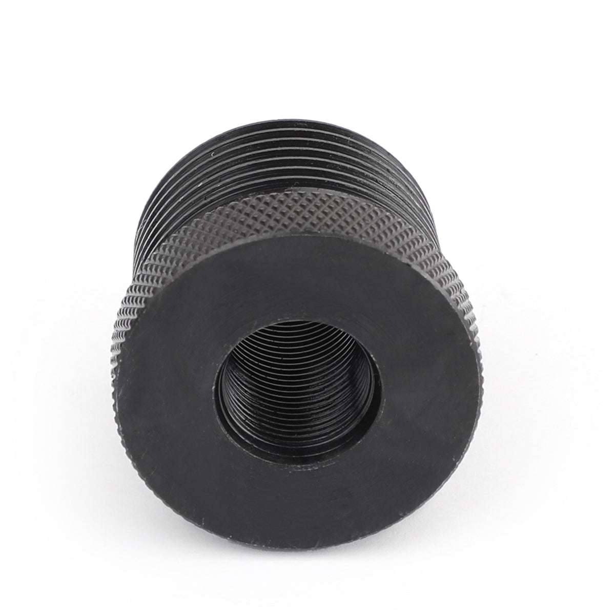 Knurled Black 1/2-28 To 3/4 Npt Threaded Oil Filter Adapter Anodized Connector