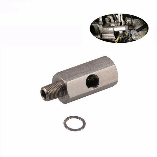 1/8" BSPT Oil Pressure Sensor Tee to NPT Adapter Turbo Supply Feed Line Mete
