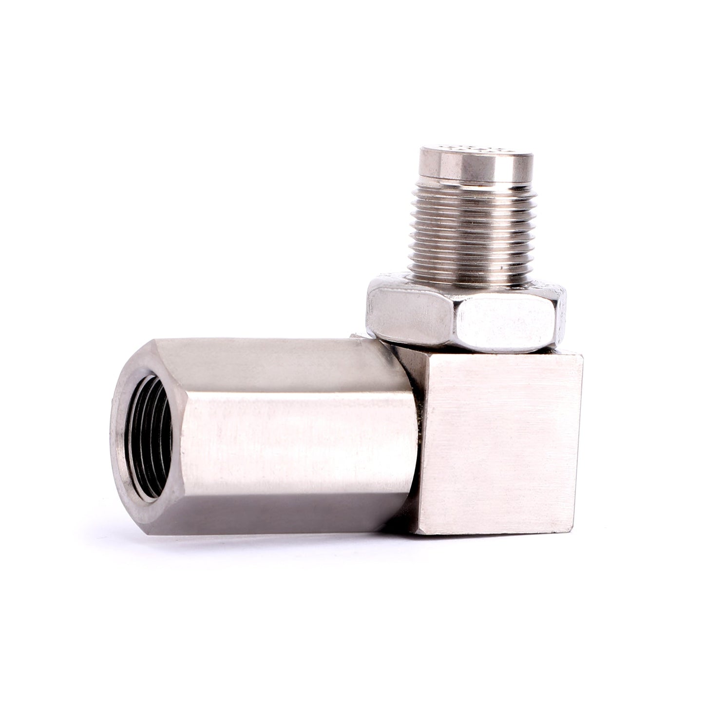 90 Degree O2 Sensor Spacer Engine Light CEL Check Bung Mini Converter Connector